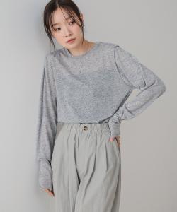 Полупрозрачный базовый топ меланжевого цвета