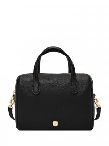 Женская кожаная сумка-саквояж Fossil, черная, отделение для смартфона, ZB11168001