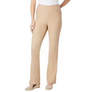 Женщина в женских джинсах Bootcut без застежки с гибким кроем больших размеров для миниатюрных размеров Woman Within, цвет New Khaki