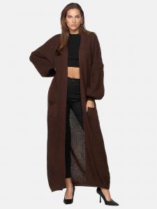 Elara Трикотажное пальто в темно-коричневом цвете