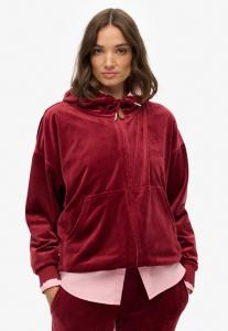 Толстовка с капюшоном на молнии Superdry Country Club, Cherry Red