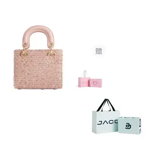 JACD Шерстяная сумка через плечо ведро женская черно белая, JA230167-1-Mist Pink