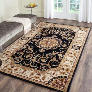 Ковер SAFAVIEH, 183 x 275 см, Empire Collection Black/Ivory EM459D ручной работы традиционный европейский премиальный шерстяной