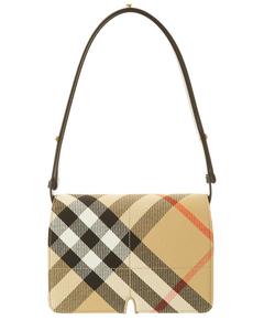 Сумка на плечо Burberry Snip Check из кожи и холста, коричневый