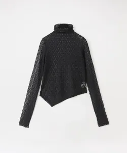 Прозрачный кружевной топ Loveless, цвет Black