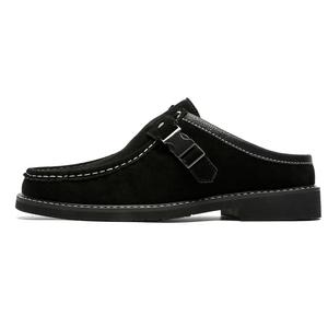 Мужские тапочки с резиновой подошвой, противоскользящей строчкой и закрытым носком KACHILANG, черный