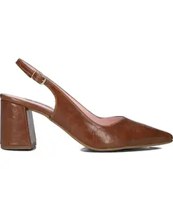 Элегантные туфли-лодочки с открытой пяткой Notre-V, коричневый