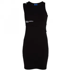 Платье Karl Lagerfeld Ribbed sleeveless short, черный