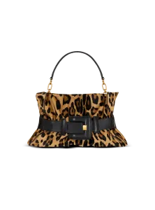 Сумка Anthem Medium с леопардовым принтом под пони Balmain, коричневый