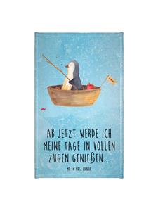 Mr. & Mrs. Panda Полотенце в виде пингвина, рыбацкой лодки с надписью, ледяного синего цвета