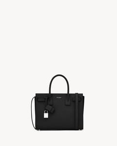 SAC DE JOUR из зернистой кожи - размер Baby SAINT LAURENT, черный