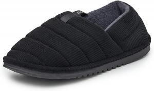 Стеганые вельветовые домашние тапочки для мужчин, домашние тапочки с резиновой подошвой, тапочки без шнурков Born, черный