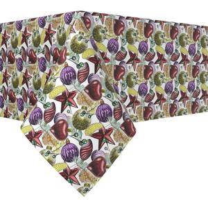 Квадратная скатерть, 100% полиэстер, 54х54 дюйма, красивые эскизы рождественских украшений