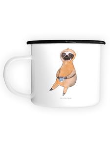 Эмалированная кружка XL Ленивец Кофе без слов, белый цвет Mr. & Mrs. Panda