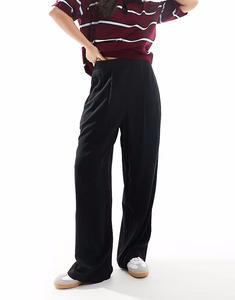 Прямые брюки ASOS DESIGN черного цвета с застежкой