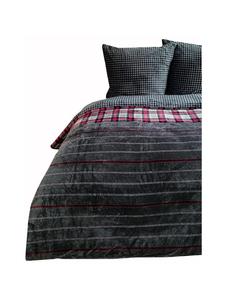 Уютное плюшевое постельное белье - теплое и двустороннее в антрацитово-бордовом цвете COFI 1453, 200 x 220 см