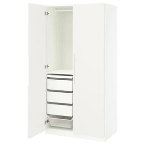 Гардероб PAX/TONSTAD IKEA, 100x60x201 см, цвет white/off-white