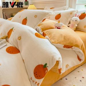 Yalu Пододеяльник Single 220x240 см, молочный вельвет, утепленный флисом