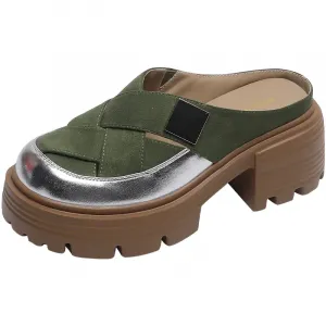 Мюли женские с закрытым носком женские Mulinsen, серебряный