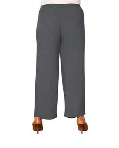 Широкие брюки из искусственного шелка - плюс, серый