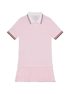 Платье-поло с плиссировкой Thom Browne Kids, розовый