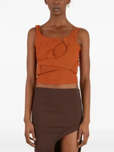 Топ с накладными бретелями Rusfrcade, оранжевый