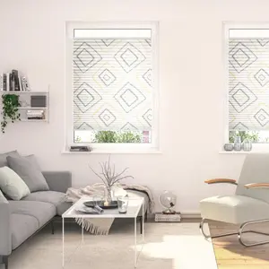 LICHTBLICK ORIGINAL Жалюзи-плиссе «Plissé Klemmfix, без сверления, непрозрачные, Stripy Boho Rectangle», непрозрачные, свободно висят, цвет beige + weiß + weiß