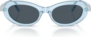 Женские солнцезащитные очки Swarovski Sk6042 овальной формы, Transparent Light Blue/Dark Grey