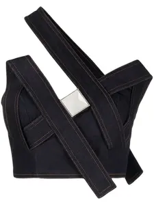 Джинсовый топ с кристаллами Area, синий