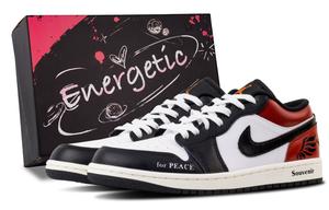 Air 1 Long Live Life устойчивые к истиранию низкие винтажные баскетбольные кроссовки Unisex Jordan, белый/красный