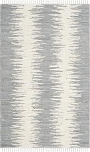 Ковер SAFAVIEH, 77 x 122 см, Montauk Collection, Grey, ручной работы, полосатый с бахромой, хлопковый, идеально подходит для помещений с высокой проходимостью: прихожая, гостиная, спальня (MTK751K)