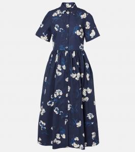 Платье миди из хлопка Erdem, Elena Garden Navy