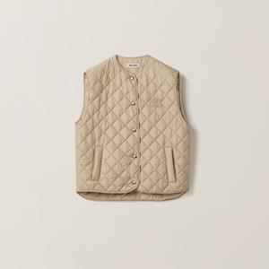Жилет из технической ткани MIU MIU, бежевый