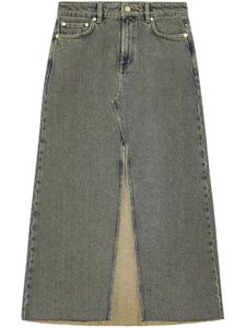 GANNI длинная джинсовая юбка, серый