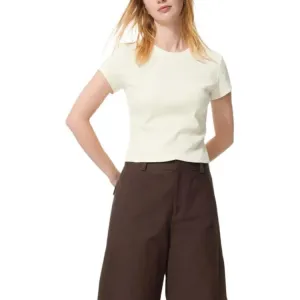 UNIQLO SS26 Футболка женская Ivory Crew Neck