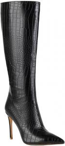 Женские длинные сапоги с тонким каблуком из лакированной кожи, зимние праздничные туфли Generic, D