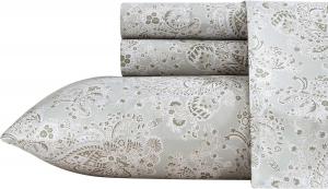 Wrangler Комплект постельного белья односпальный, зеленый пейсли: простыня натяжная с глубоким карманом, пододеяльник, наволочка, ультрамягкий немнущийся.