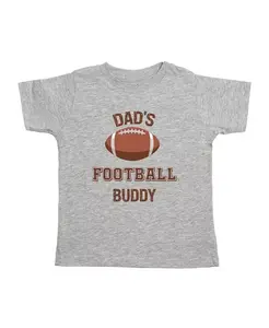 Футболка с коротким рукавом «Папин футбольный друг» для мальчиков - для малышей и взрослых. Sweet Wink, серый