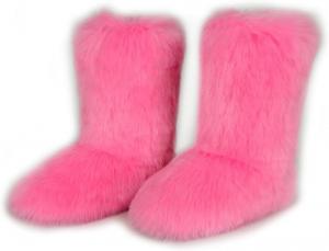 Женские сапоги ZOSCGJMY из искусственного меха, пушистые, с закругленным носком, из замши, зимние снежные сапоги, на плоской подошве, Rosa 2