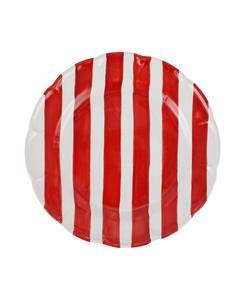 Обеденная тарелка Amalfitana Stripe, 10 дюймов VIETRI, красный