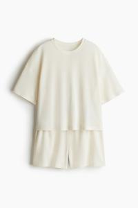 Пижама вафельной вязки H&M, бежевый