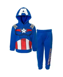 Детский спортивный комплект с капюшоном Marvel Spider-Man из флиса: худи и брюки Avengers, синий