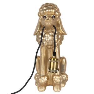 Настольная лампа Clayre & Eef Hund Pudel Akosua, золото - пластик - 16 x 38 x 27 см