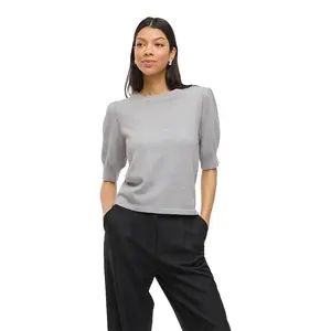 Футболка Vila Ril Knit 3/4 sleeve, серый