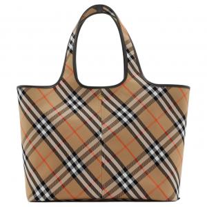 Хлопковая сумка-шоппер из твила среднего размера женская песочная Burberry