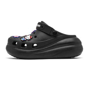 Hello Kitty Санрио серия садовые тапочки пуф облако, Petite Talent DIY веселое детство клошки женские - черные, цвет Black