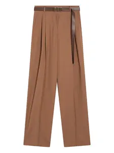 Брюки с поясом MAX MARA, коричневый