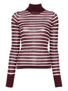 Полосатый топ с высоким воротником Alysi, коричневый