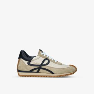 Кроссовки Flow Runner из кожи и ракушек с монограммой Loewe, бежевый