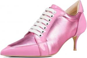 Женская мода: ботильоны с острым носком на шнуровке, низкий каблук «китен», удобные для повседневной носки, короткие ботинки, размеры 4-16 US Wansseny, Hot Pink